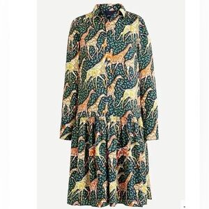 NWOT popular Jcrew giraffe dress. Size Large Tall.